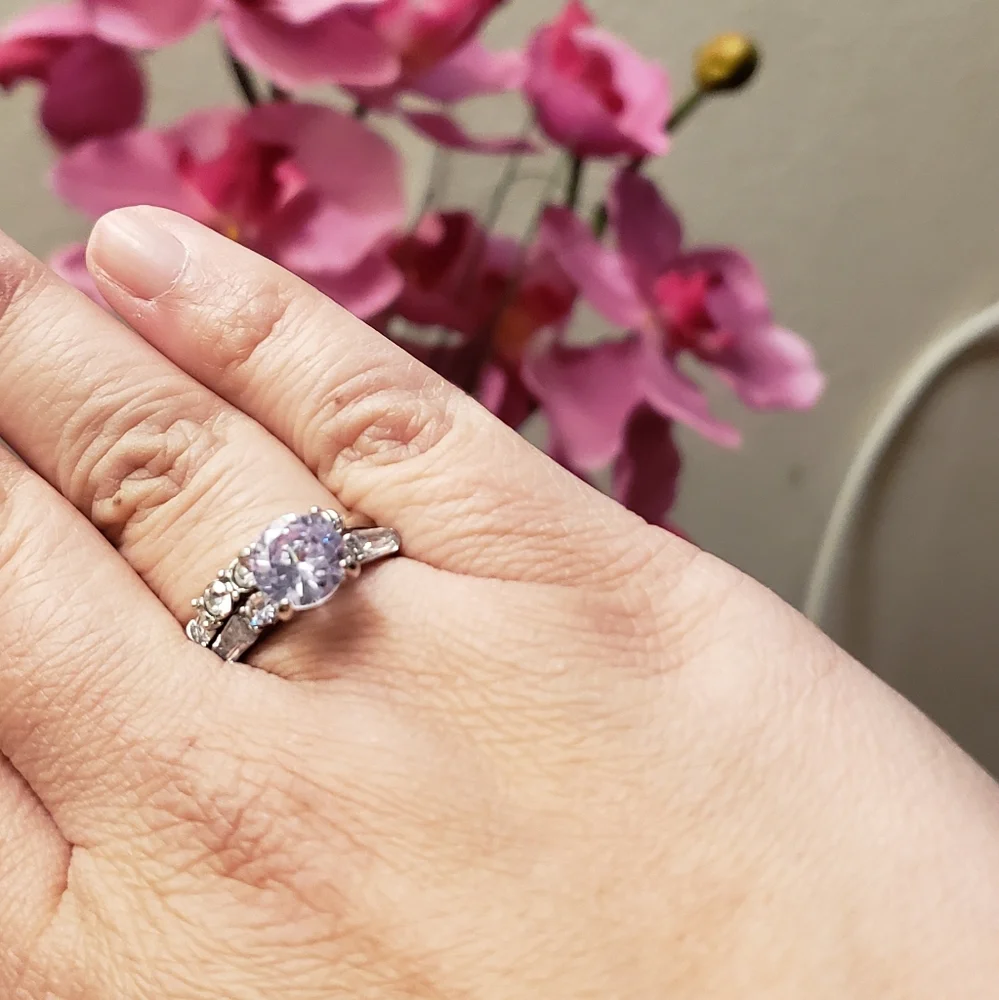 Cubic Zirconia Silver Wedding Ring